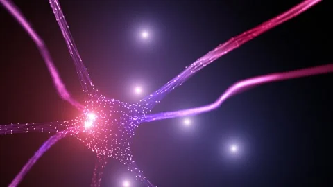 Artistic flickering neuron cell with lights motion Stock-Footage 324196614