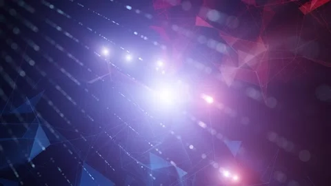 Artistic flickering red blue digital tech cyberspace network Stock Footage 337366101
