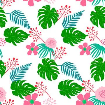 Artistic floral seamless pattern. Vector illustration. Illustrazione stock