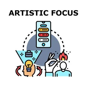 Artistic focus concept for creative idea optimization Stock Illustration
