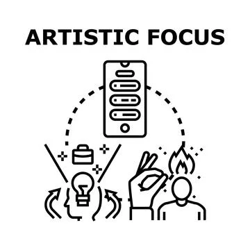 Artistic focus concept for creative idea optimization Stock Illustration