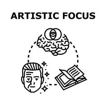 Artistic focus concept for creative mind development Stock Illustration