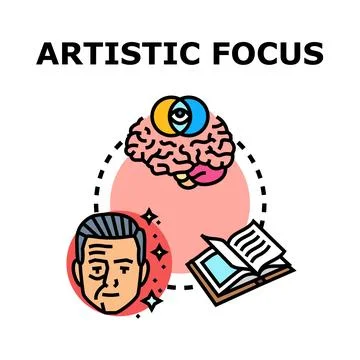 Artistic focus concept for creative mind development Stock Illustration