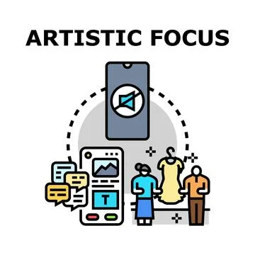 Artistic focus concept developing digital creativity and inspiration Stock Illustration