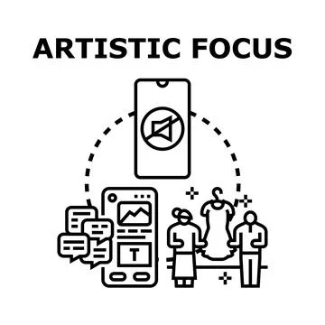 Artistic focus concept developing digital creativity and inspiration Stock Illustration