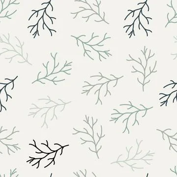 Artistic foliage seamless ditsy pattern design of abstract branches. Stock Illustration