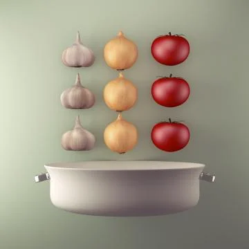 Artistic food composition Stock Illustration