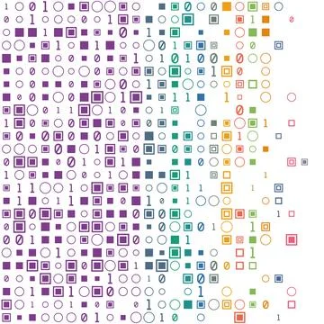 Artistic geometric matrix background in bold colors. Charming square vector.. Ilustração Stock