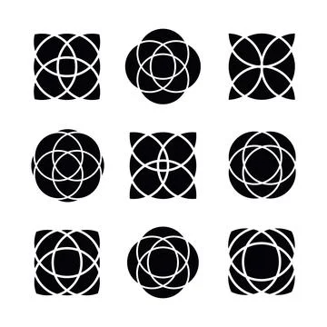 Artistic Geometric Shape Vector Set Stock Illustration