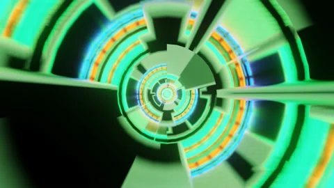 Artistic Glowing Aperture Loop 4k uhd 3d rendering vj loop Stock Footage 141382005