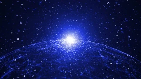 Artistic glowing sphere with binary data animation 動画素材 132581819