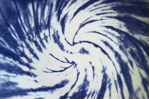 Artistic gradient blue on white vortex pattern of ceramic plate Stock Photos