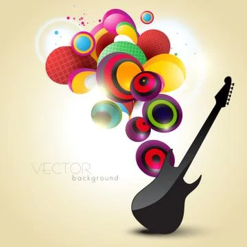 Artistic guitar Stock Illustration