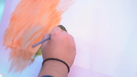 Artistic Hand on Canvas Stock Footage 315786955
