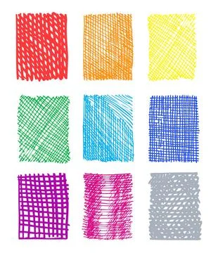 Artistic hand-drawn colored rectangled patterns Artistic hand-drawn colore... Stock Photos