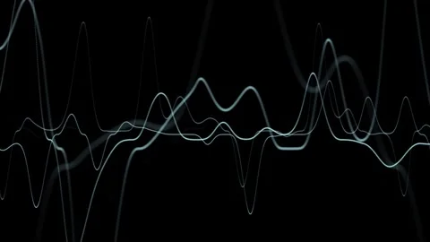 Artistic heart beat graphs on clean black loop background Video stock 337513302