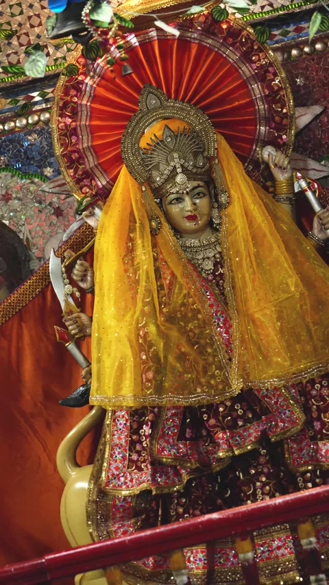 Artistic Idol of Maa Durga in Creative Angle View Stock Footage 316895185