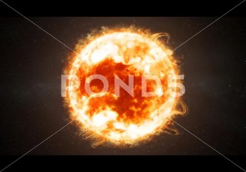 Artistic Illustration Of A Giant Solar Flares with Sun storms Stock Illustrationen