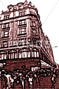 Artistic impression bromton road london Stock Illustration