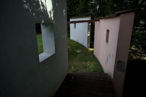 Artistic installation in a park Stock Photos