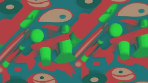 Artistic layout of makeup over graphic background – Rotation motion Stock Footage 308179385