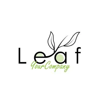 Artistic Leaf Logo Design Inspired By Natural Element Stock Illustration