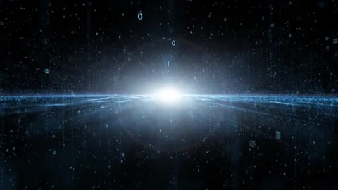 Artistic lens flare space with binary numbers travel background Stock-Footage 323961432