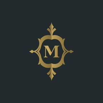 Artistic letter M vector logo design Illustrazione stock
