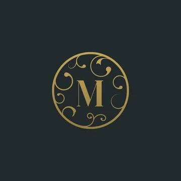 Artistic letter M vector logo design Stock Illustration