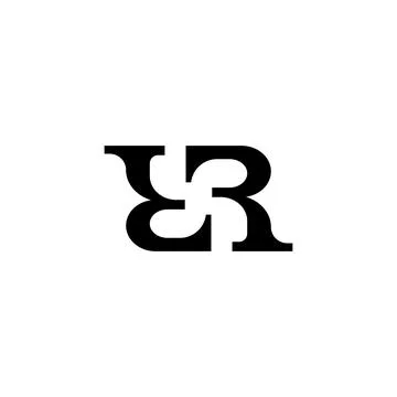Artistic letter R R initial logo design template. Ambigram logo Stock Illustration