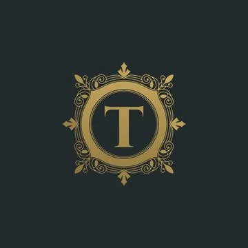 Artistic letter T vector logo design Stock Illustration