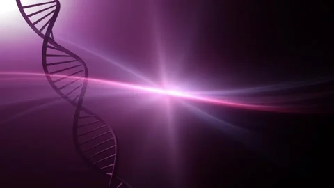 Artistic light pattern with 3d DNA chain rotation Stock Footage 337536349