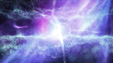 Artistic light pulsing nerve cell in the brain animation background Stock Footage 339718216