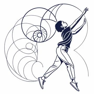 Artistic line-based abstraction with smooth, continuous flow. Stock Illustration