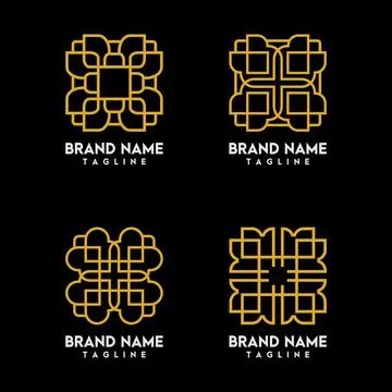 Artistic Line Logo Design Vector Stock Illustration