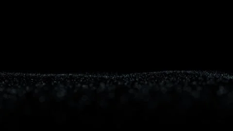 Artistic loop dotted waves flying on black background Stock Footage 338408493