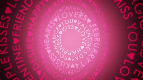 Artistic looping 3d circle love word cloud rotation background Vídeos de archivo 229765944