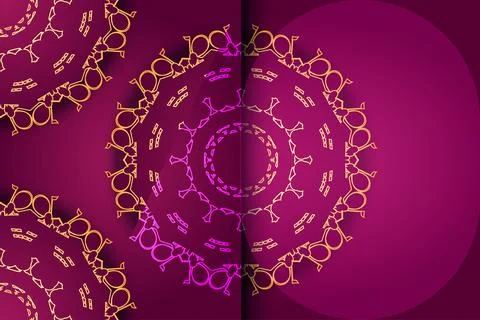 Artistic Luxury Mandala Design With Repeating Circular Floral Motifs イラスト素材