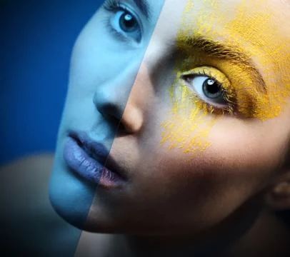 Artistic makeup, expression, imagination Stock Photos
