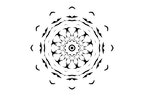 Artistic Mandala Black White Circular Flow イラスト素材