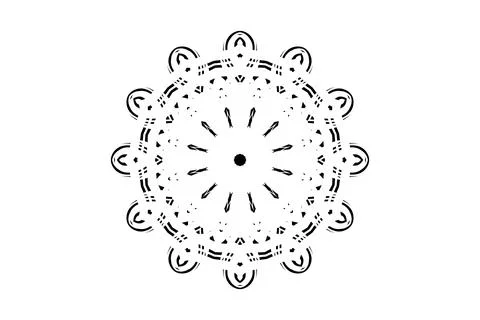 Artistic Mandala Black White Complex Circular Pattern Stock Illustration