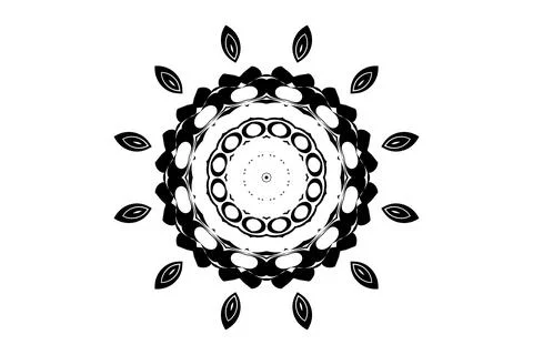 Artistic Mandala Black White Complex Circular Pattern Stock Illustration