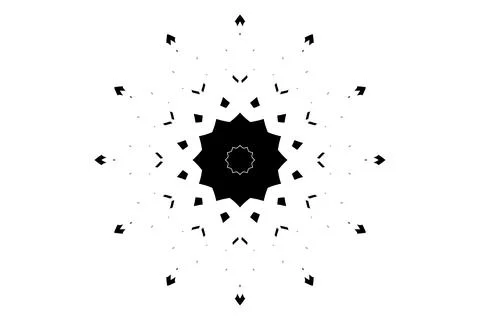 Artistic Mandala Black White Complex Circular Pattern Stock Illustration