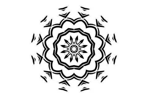 Artistic Mandala Black White Complex Circular Pattern Illustrazione stock