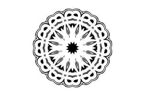 Artistic Mandala Circular Pattern Black White Иллюстрация