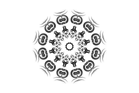 Artistic Mandala Circular Pattern Black White Stockillustratie