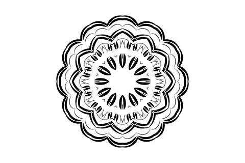 Artistic Mandala Linework Circle Black White Stockillustratie