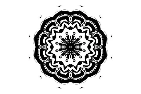 Artistic Mandala Linework Circle Black White Stock Illustration