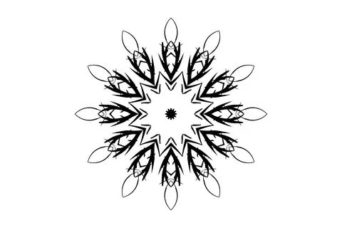 Artistic Mandala Linework Circle Black White Stock-Illustration