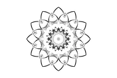 Artistic Mandala Pattern Floral Star Center Design Illustrazione stock